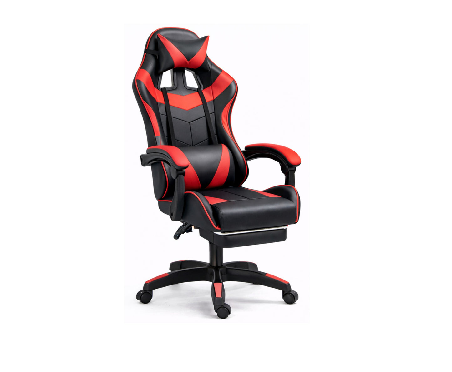 Scaun pentru gaming rotativ cu suport pentru picioare, negru / rosu, Lean 30554