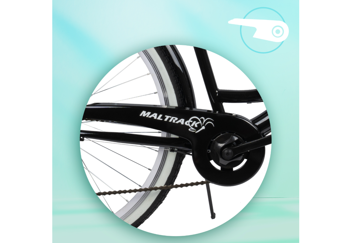 Bicicleta de oras cu cadru de otel 18", diametru roti 28", negru, capacitate maxima 120 kg, MalTrack 110966