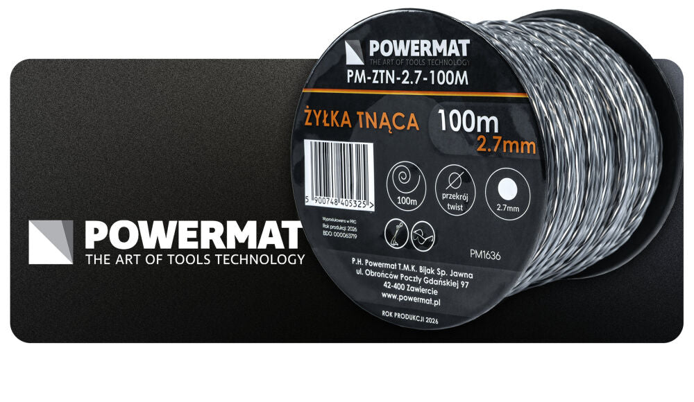 Fir patrat pentru motocoasa PM-ZTN-2.7-100M, 100 m, Powermat PM1636