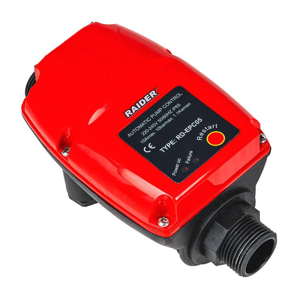 Presostat electronic cu manometru RD-EPC05, 1100 W, 1", 10 bar, Raider 070192