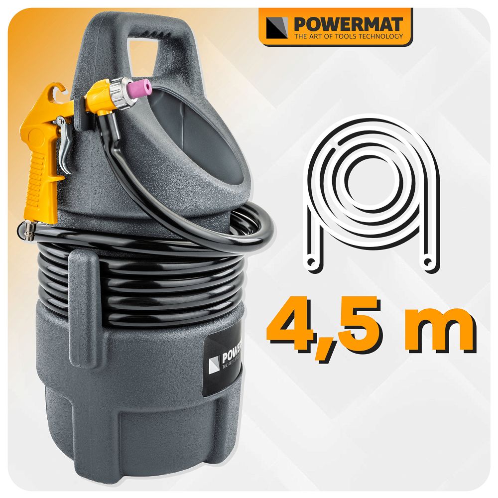 Aparat de sablat pneumatic PM-PIA-10T, 10 l, 5.5 - 8.2 bar, Powermat PM1364