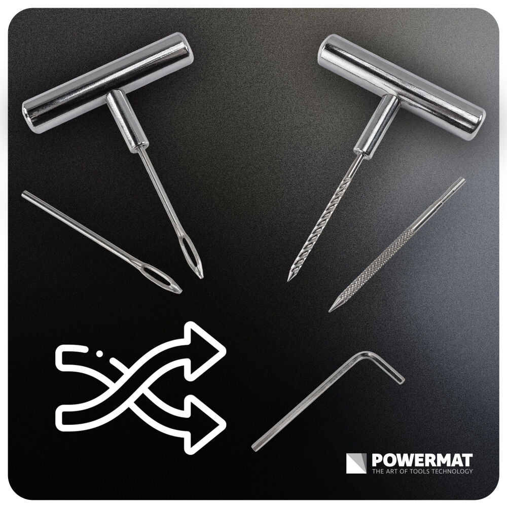 Kit reparare anvelope auto PM-ZNO-30T, 30 piese, Powermat PM1526