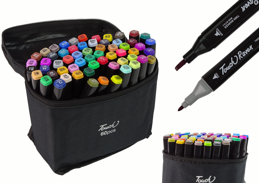 Set markere cu capat dublu Pro Touch, multicolor, 60 bucati, Lean 12859