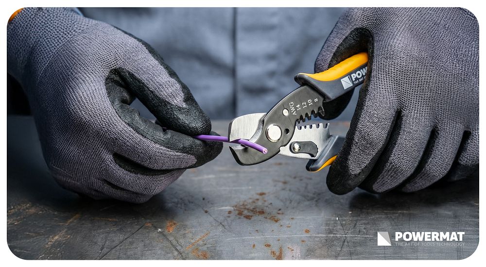 Cleste pentru sertizare / dezizolare cabluri PM-STN-1T, Powermat PM1439