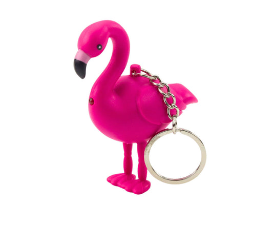 Breloc pentru rucsac Flamingo cu efecte sonore si luminoase, roz, Lean 22098