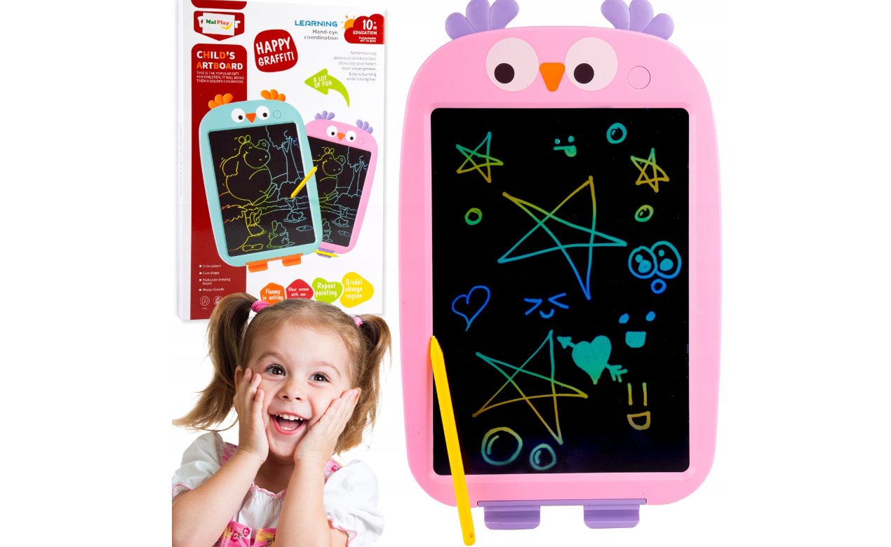 Tableta interactiva bufnita LCD pentru desenat, MalPlay 110961