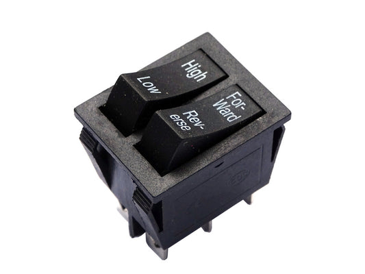 Buton comutator dublu, rapid-lent fata-spate 6-pin, negru, Lean 2993