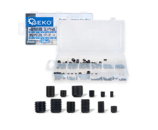 Set suruburi fara cap, 160 bucati, Geko G03624