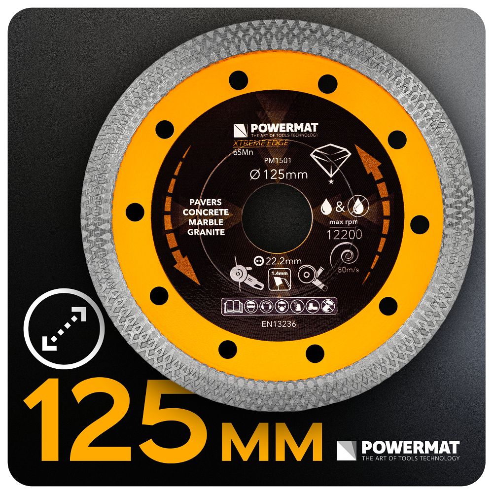 Disc diamantat pentru beton PM-TDCS-1257T, 125 mm, Powermat PM1501