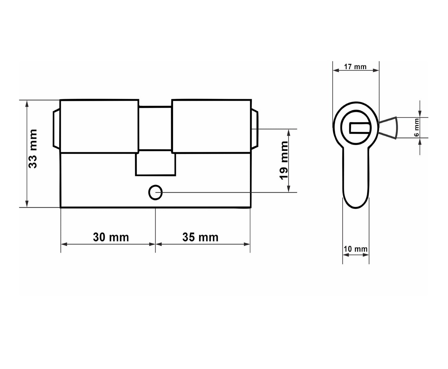 Butuc aluminiu Brass, 30 / 35 mm, Tvardy T01372