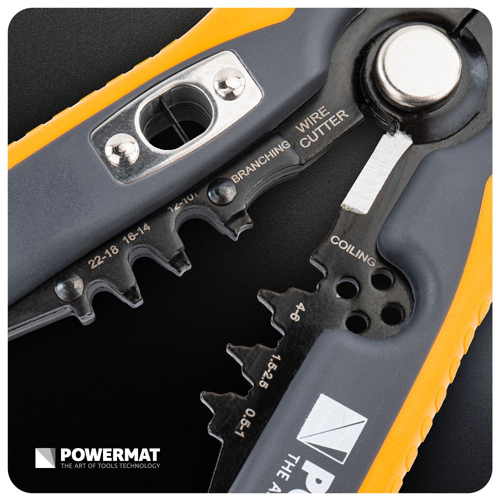 Cleste sertizare si dezizolare cabluri PM-SI-2T, 0.05-10 mm², 210 mm, Powermat PM1438