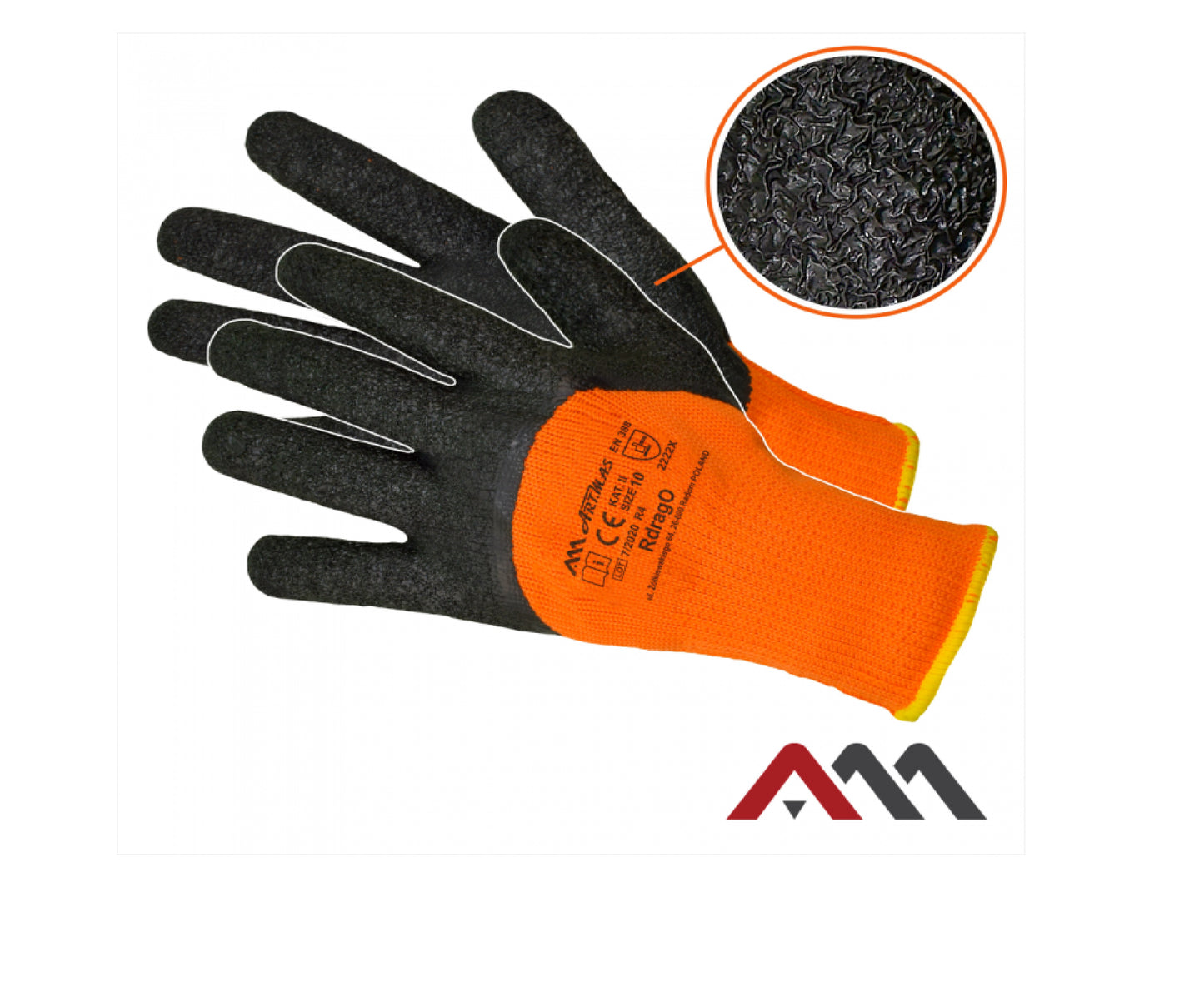 Manusi de protectie tricotate acoperite cu latex, marimea 10, Artmas ART902052