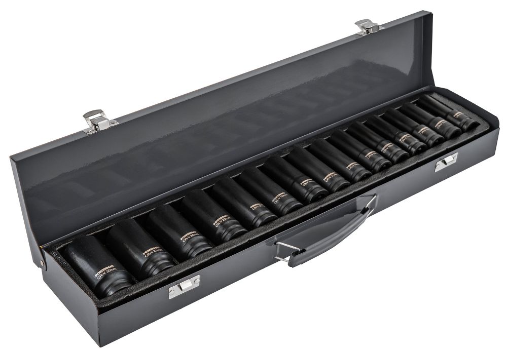 Set chei tubulare de impact PM-ZNU-1032T, 10-32 mm, 1 / 2", 15 bucati, Powermat PM1383