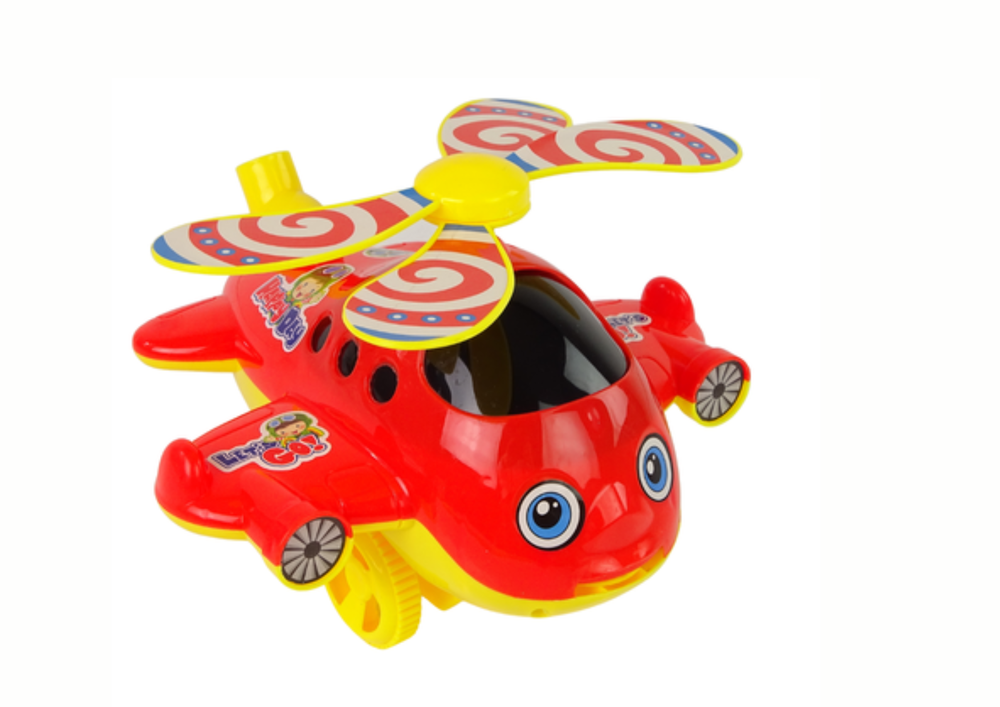 Jucarie de tras-impins model avion, 20 x 18 x 14 cm, rosu, Lean 13067