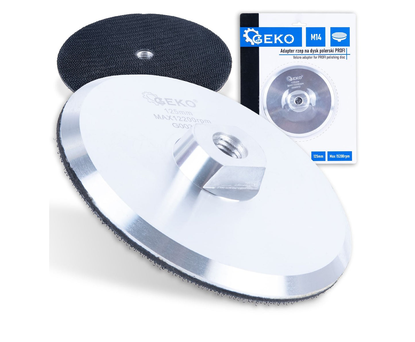 Disc pentru lustruit din aluminiu cu velcro, 125mm, M14, Geko G00313