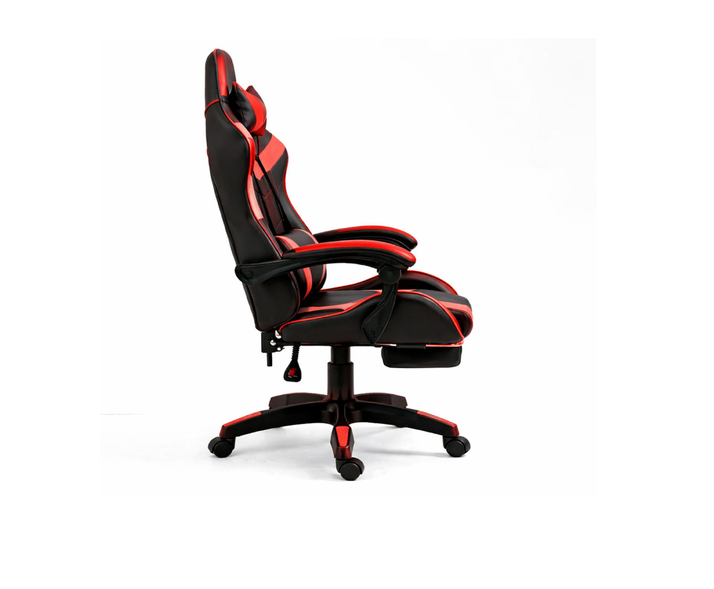Scaun pentru gaming rotativ cu suport pentru picioare, negru / rosu, Lean 30554
