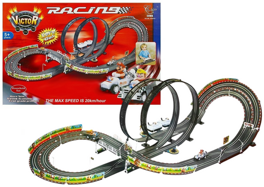 Circuit de curse cu 2 masinute Mario RC, 452 cm, 20 km / h, Lean 1588