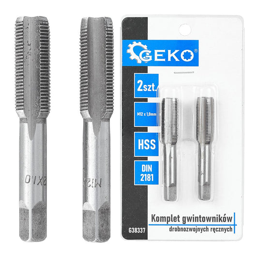 Set tarozi pentru filetare manuala, M12 x 1,0 mm, 2 bucati, Geko G38337