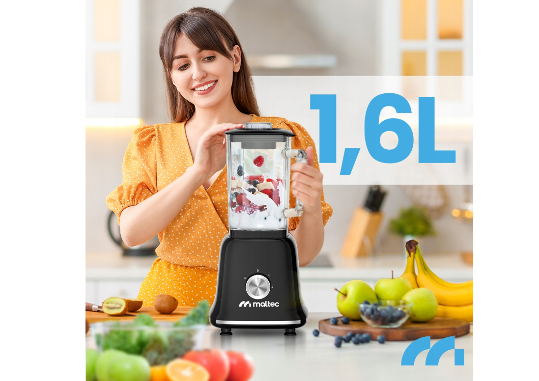 Blender Smoothie 1600 ml cu 2 recipiente 600 ml, 1800 W, MalTec 112516