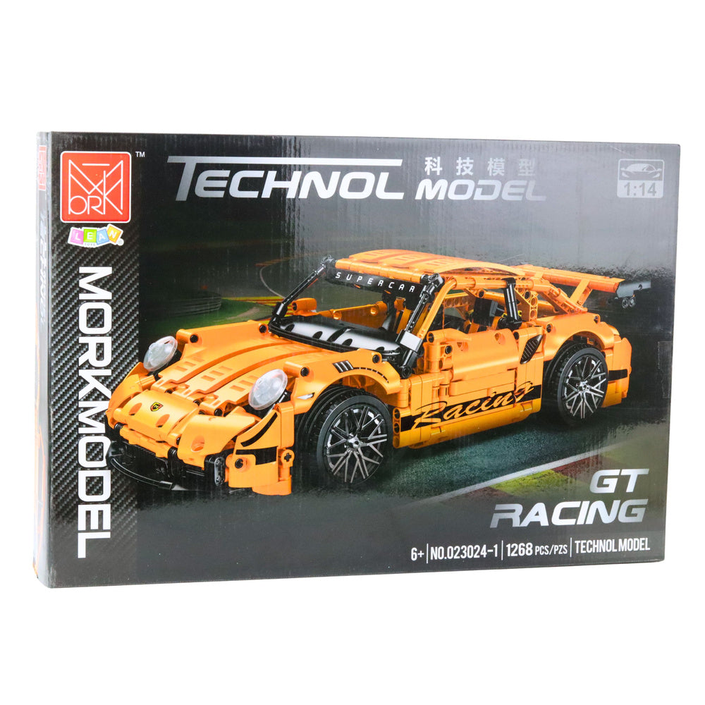 Set de constructie masina de curse GT, portocaliu, 1:14, 1268 piese, Lean 23706