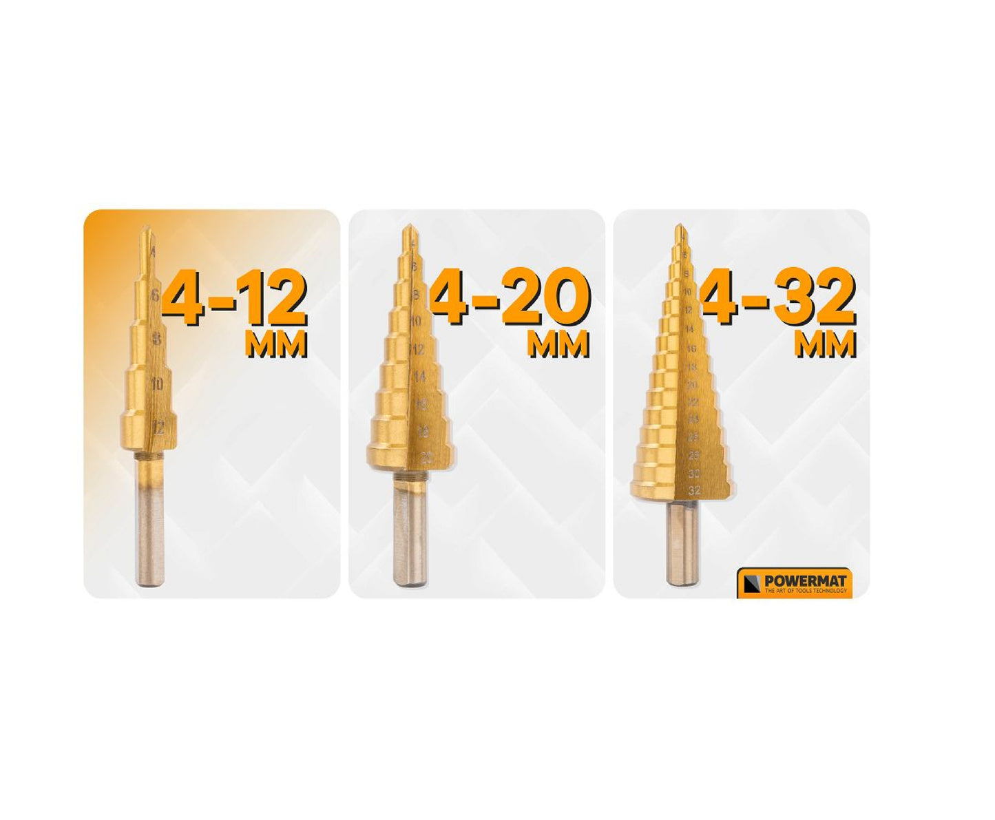 Set burghie conice HSS in trepte PM-ZWSF-6T, 4-30 mm, 6 bucati, Powermat PM1458