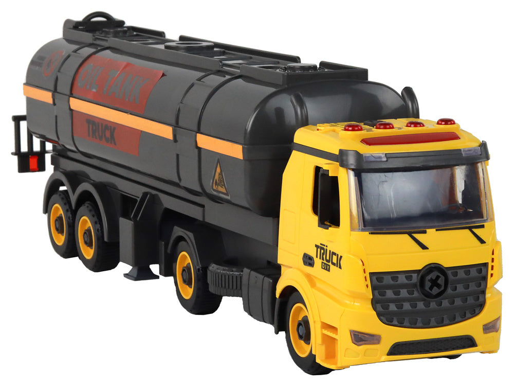 Cisterna cu set surubelnita si efecte luminoase si sonore, 48 x 14 x 10 cm, galben, Lean 17198