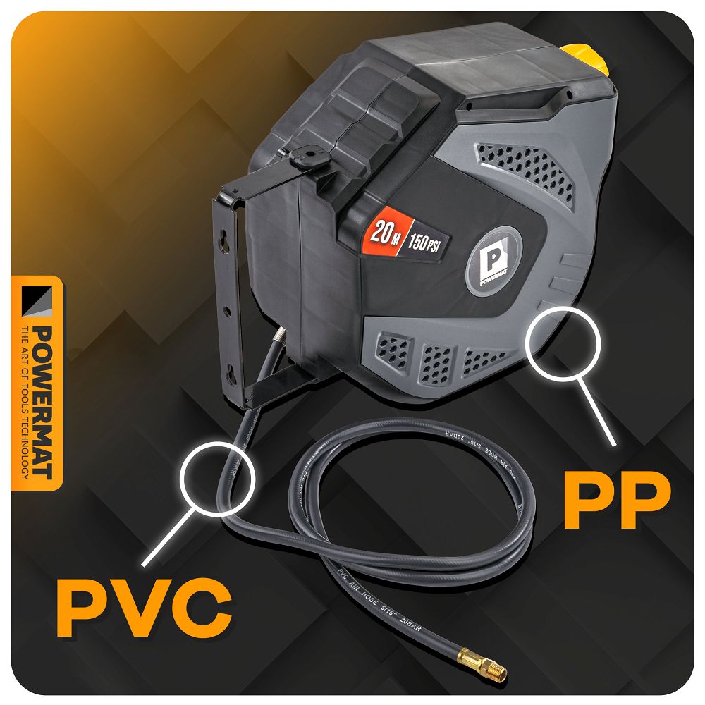 Furtun pneumatic pe tambur PM-ABNW-20MN, 20 m, Powermat PM1407