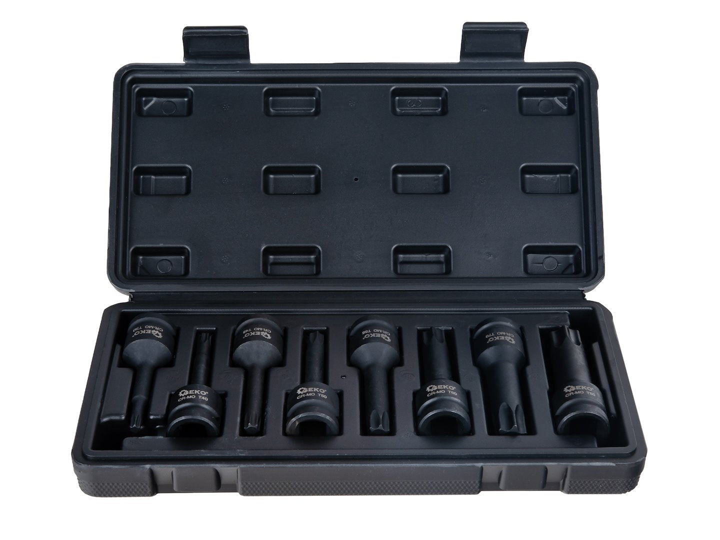 Set chei tubulare de impact TORX, 1/2" T30-T80, Cr-Mo, 8 bucati, Geko G10527