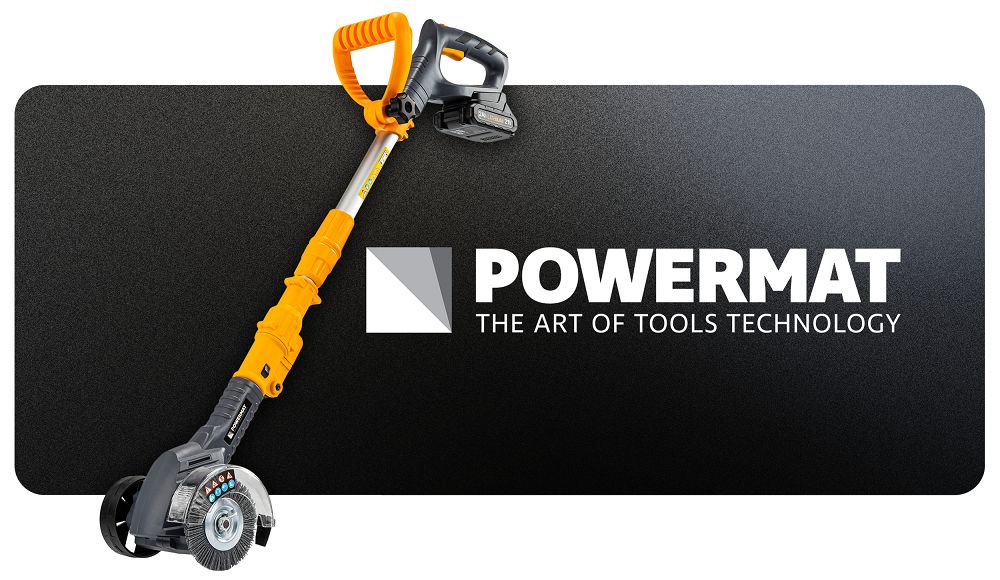 Masina pentru curatare rosturi pavele si taiere margini gazon cu acumulator PM-AKT-2AT, 21 V, Powermat PM1506