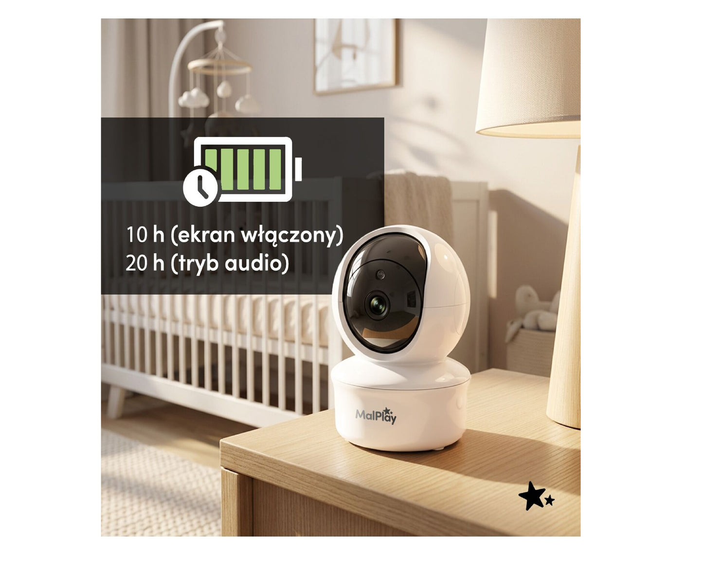 Camera de supraveghere pentru bebelusi NannyEyeComplex HD, 5", MalPlay 113864