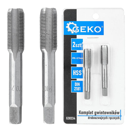 Set tarozi pentru filetare manuala, M10 x 0,75 mm, 2 bucati, Geko G38334