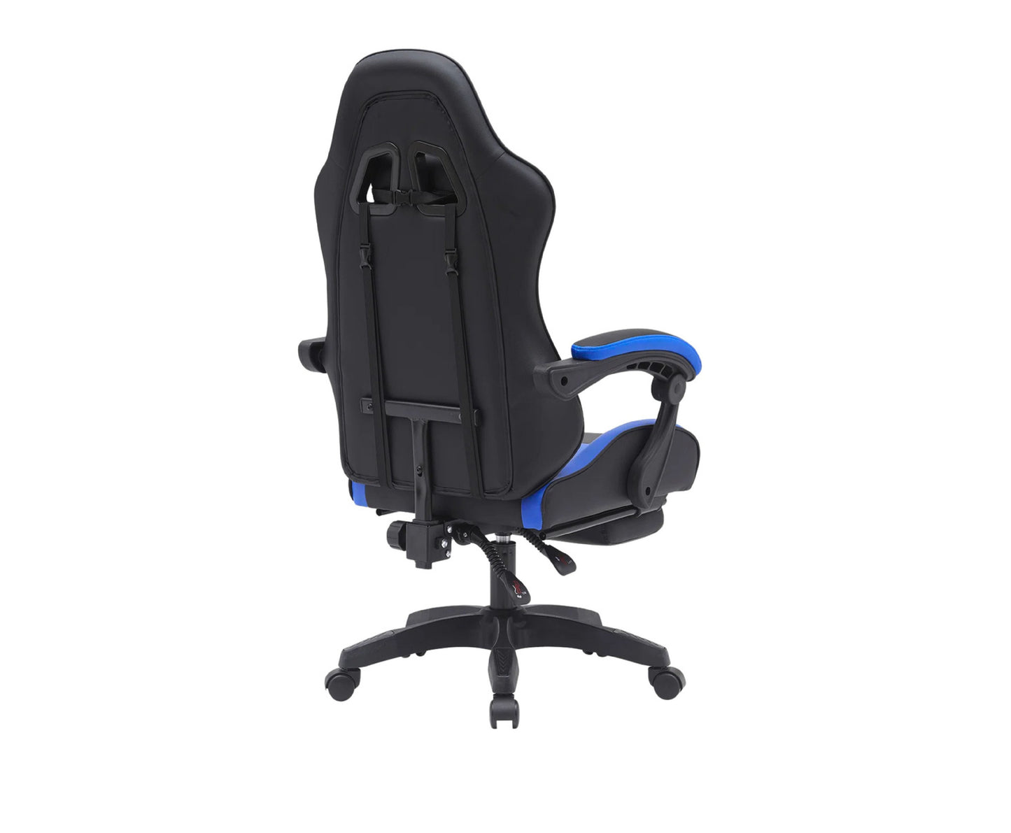 Scaun pentru gaming rotativ cu suport pentru picioare, negru / albastru, Lean 30555