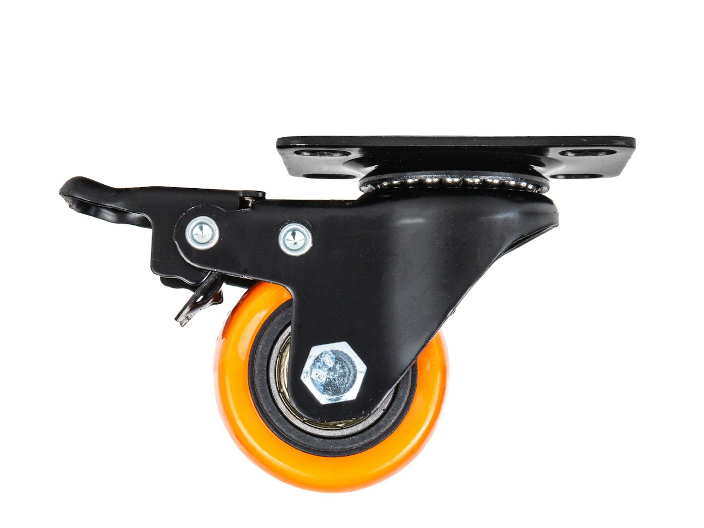 Set roti pivotante, 2 roti cu frana, 40 mm, capacitate maxima 40 kg, 4 bucati, Geko G71547