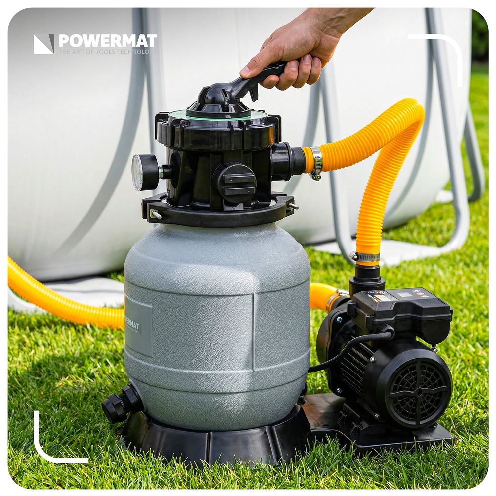 Pompa de nisip pentru piscina PM-PPDB-550JT, afisaj LCD, 13200 l / h, 550 W, Powermat PM1483