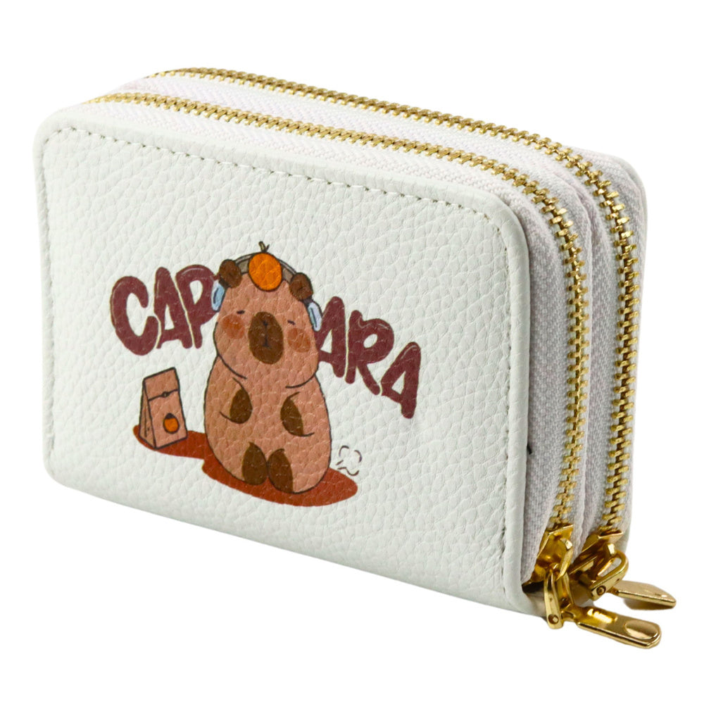 Portofel cu motiv Capybara, 2 compartimente, 12.5 x 8.5 x 4.5 cm, alb, Lean 27563