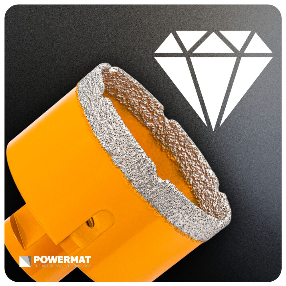 Carota diamantata pentru ceramica PM-DWK-65M14M, 65 mm, Powermat PM1578