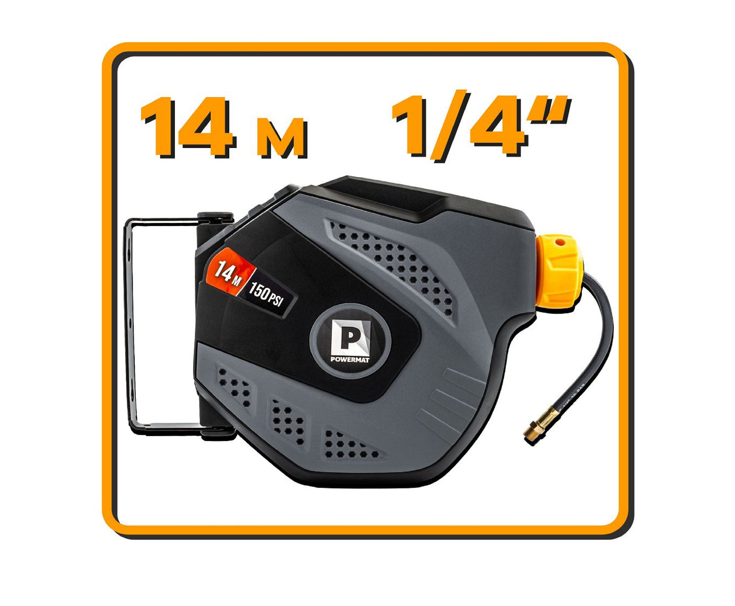 Tambur automat pentru furtun pneumatic PM-ABNW-14M, 14 m, Powermat PM1406