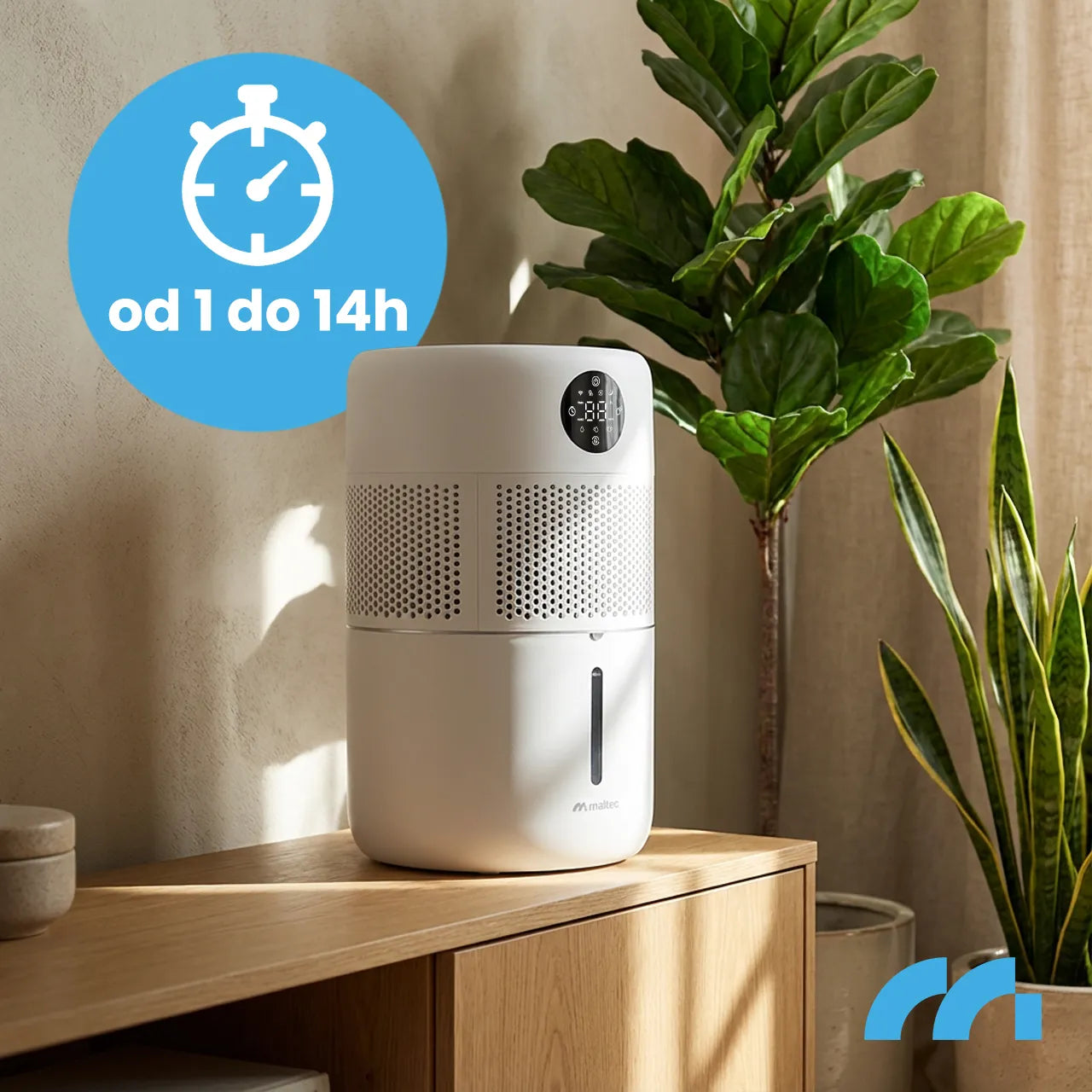 Umidificator de aer cu functie de ionizare, difuzor de aromaterapie si telecomanda, temporizator, 400 ml / h, 8 W, MalTec 113477