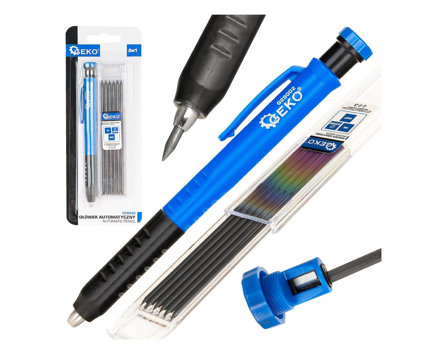 Creion mecanic 2 in 1 cu 6 rezerve, Geko G29002