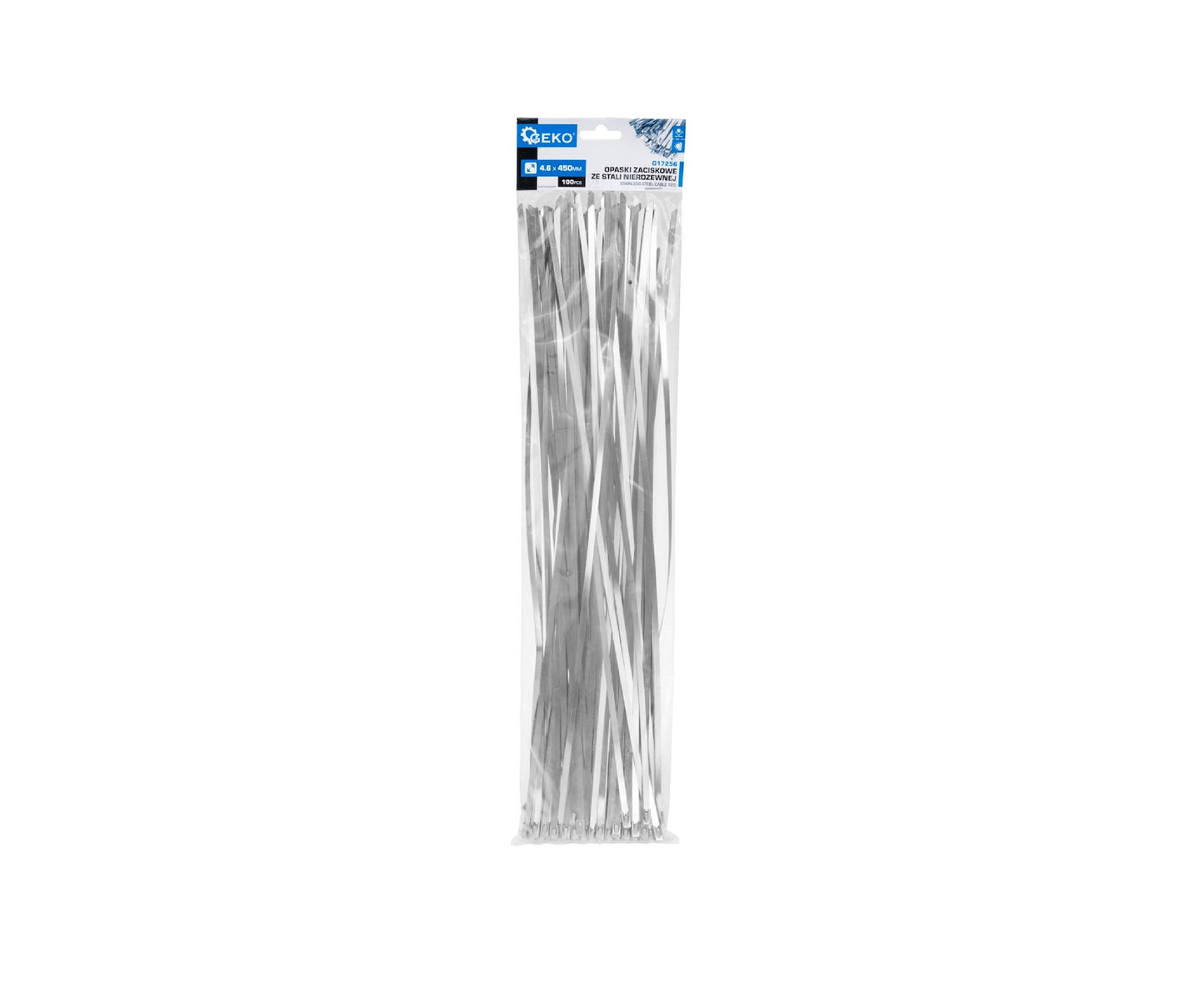 Set cleme din inox, 4,6x450mm, 100 bucati, Geko G17256