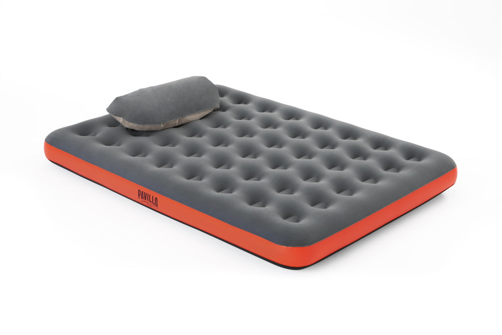 Saltea gonflabila Roll & Relax Queen, 203 x 152 x 22 cm, gri / rosu, Bestway 4322