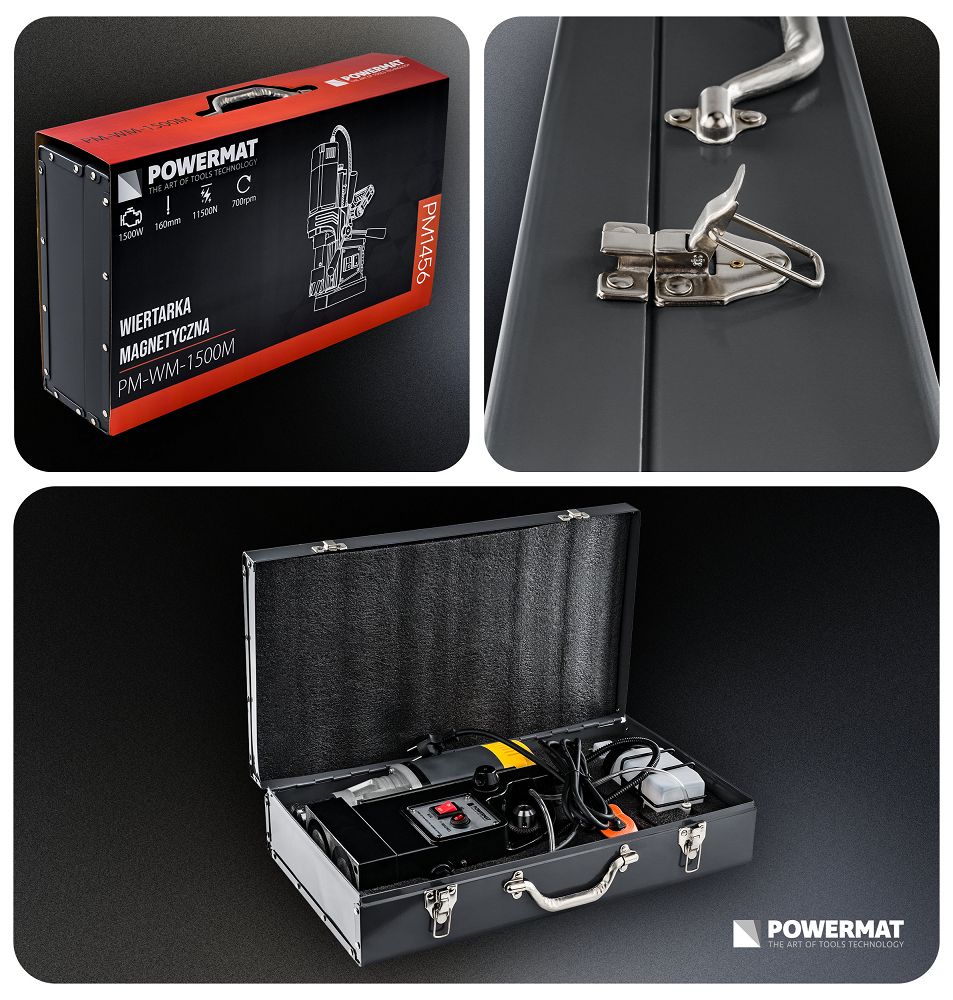 Statie de gaurit verticala cu magnet PM-WM-1500M, 1500 W, Powermat PM1456