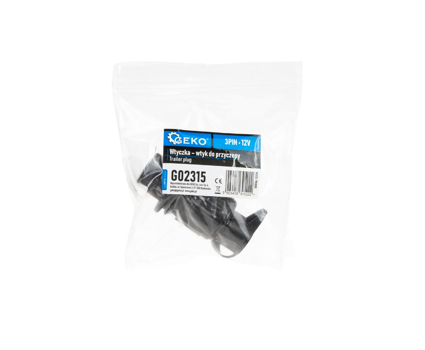 Stecher pentru remorca, 3 PIN 12 V, Geko G02315