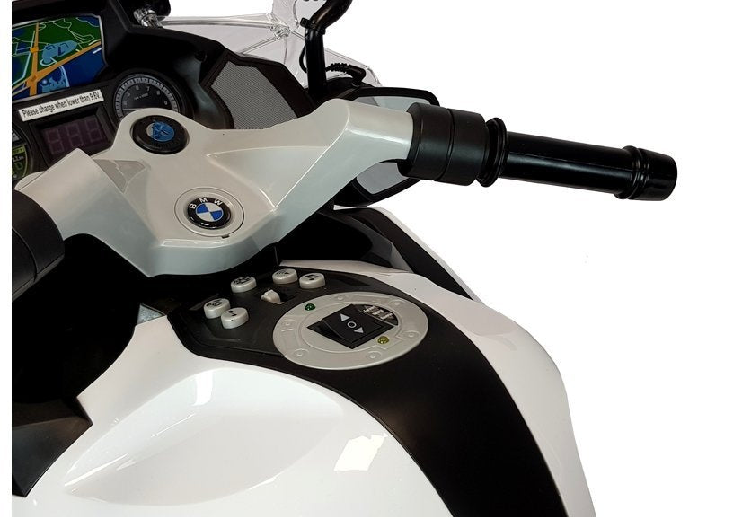 Motocicleta de politie cu bateriiBMW R1200, alb, 119x71x39cm, Lean 2818