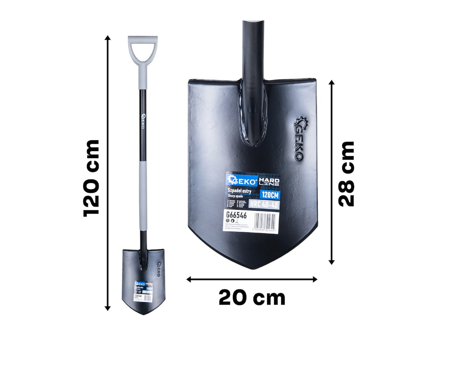 Lopata cu varf ascutit Hard-Line, 120 cm, Geko G66546
