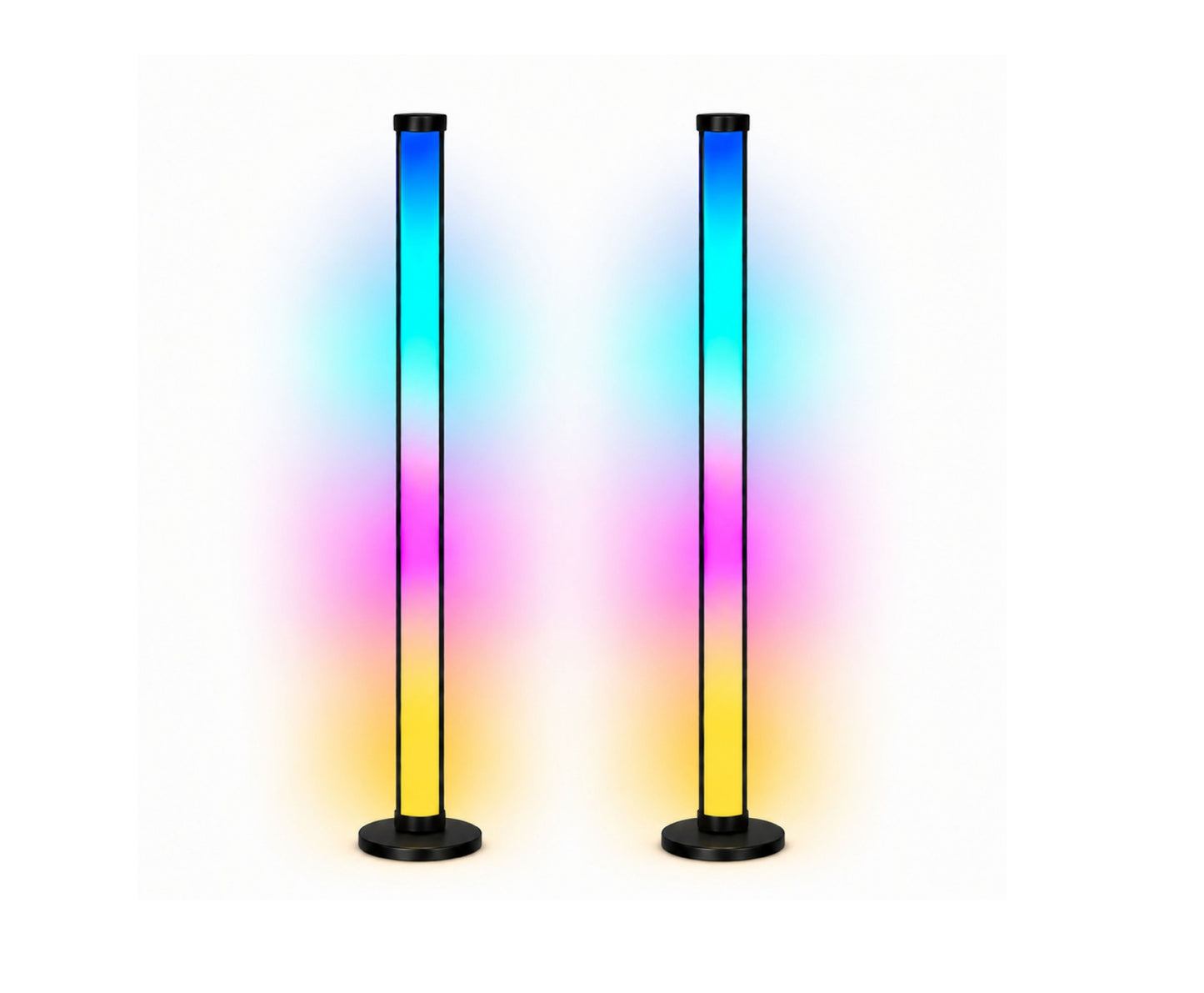 Veioze inteligente cu lumini LED RGB colorate, telecomanda cu aplicatie, 125 cm, 2 bucati, Lean 31094