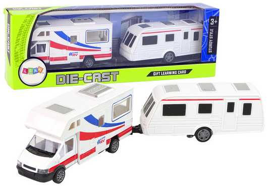 Set 2 vehicule tip rulota de jucarie din metal, Lean 12250