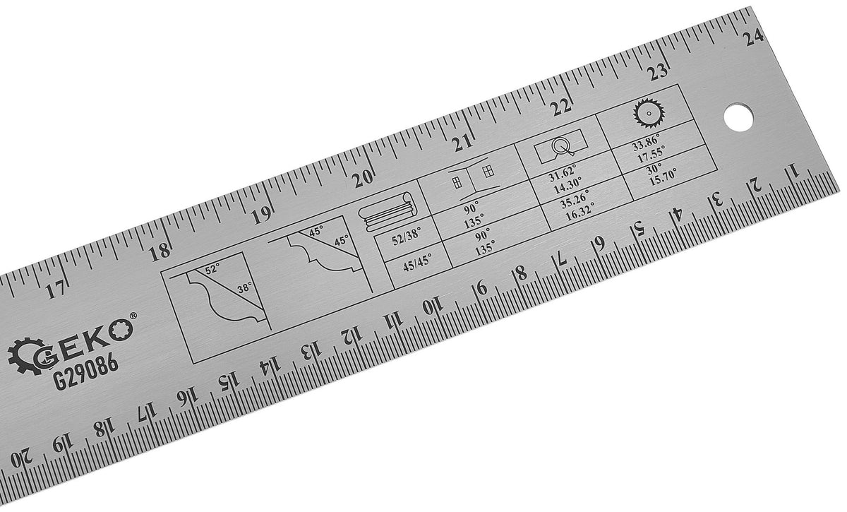 Raportor unghiular reglabil pentru tâmplărie, 600 mm, 180°, inox, Geko G29086