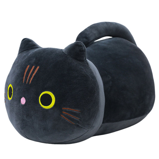 Pisica de plus cu coada lunga, negru, 40 cm, Lean 22433