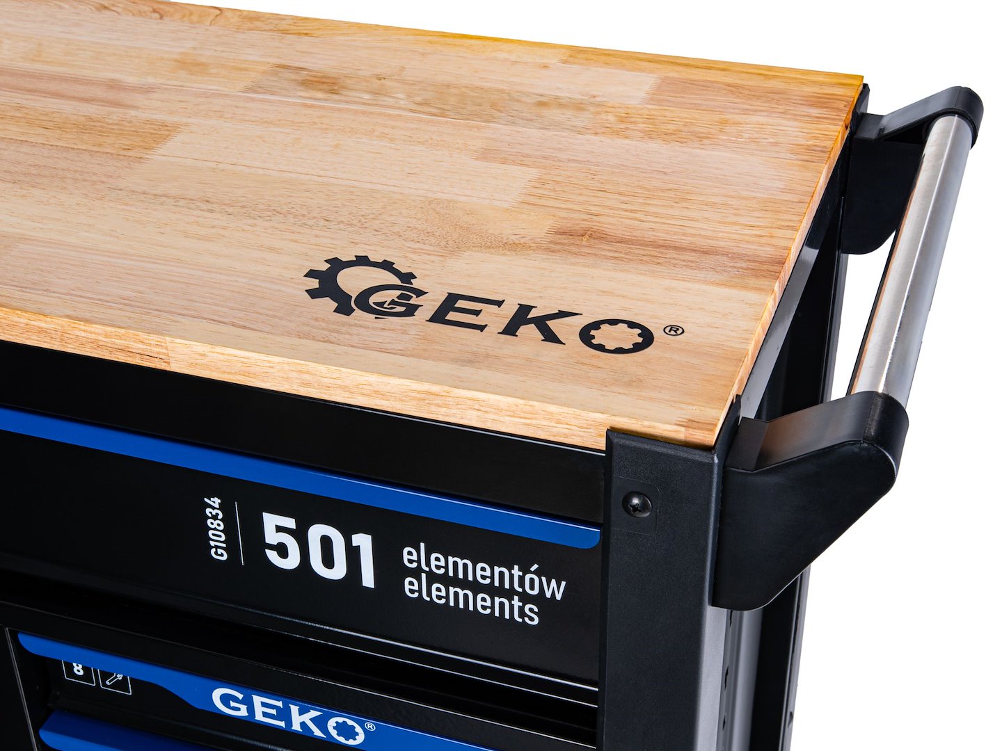 Dulap de scule pentru atelier, 12 sertare, 501 bucati, Geko G10834